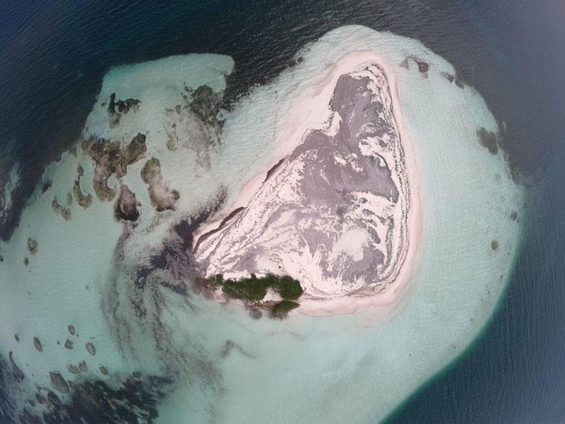 Vue aérienne de l'îlet Blanc 