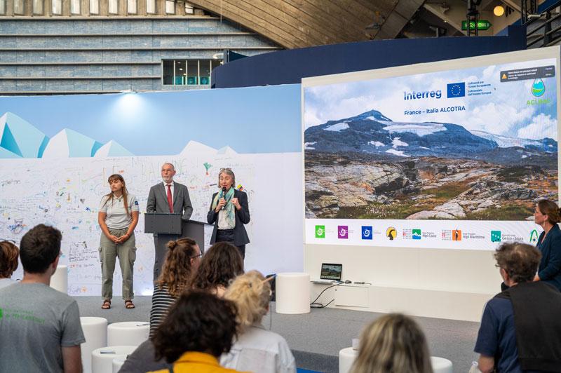 Discours à trois voix, Vanoise, Ecrins et Mercantour à la conférence "Enjeux de protection des glaciers et écosystèmes post et péri-glaciaires"