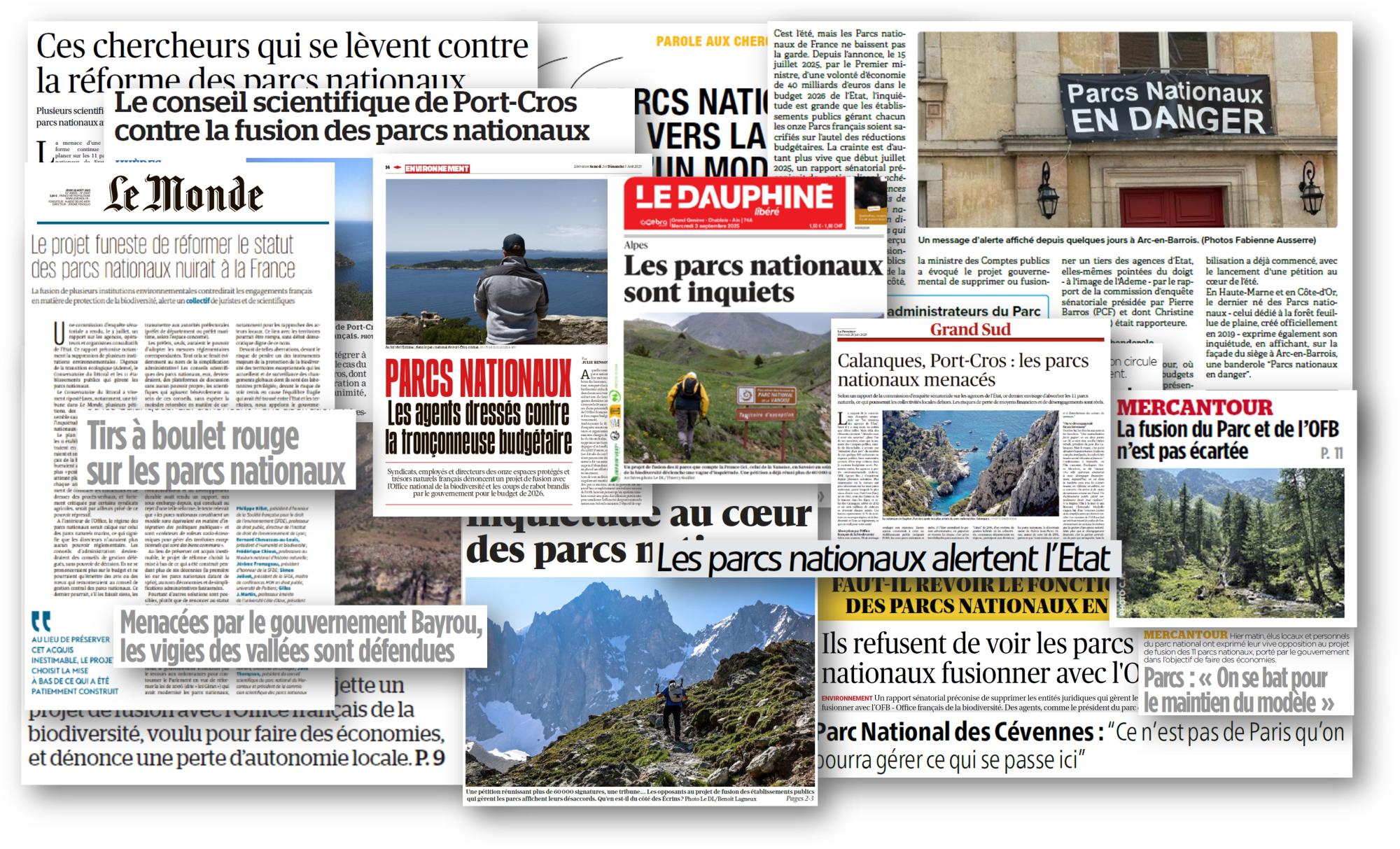 Les parcs nationaux dans les médias nationaux et régionaux en 2025