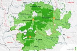 Carte du Parc national des Cévennes